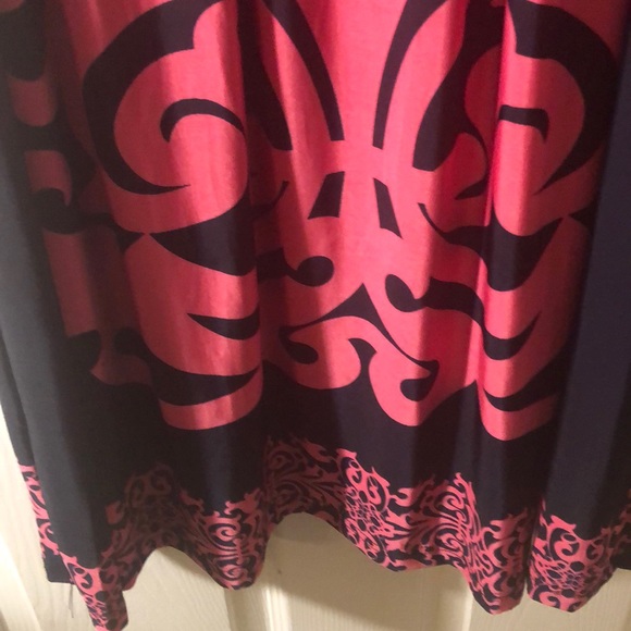 Sleeveless navy blue and pink dress - Picture 4 of 5